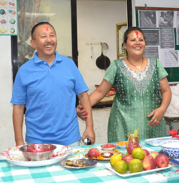 Phinzo et Beena Sherpa, un couple népalais vivant à Katmandou